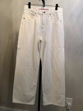 🆕 Lucky Brand White Wide-Leg High Rise Denim Jeans 8 NWOT